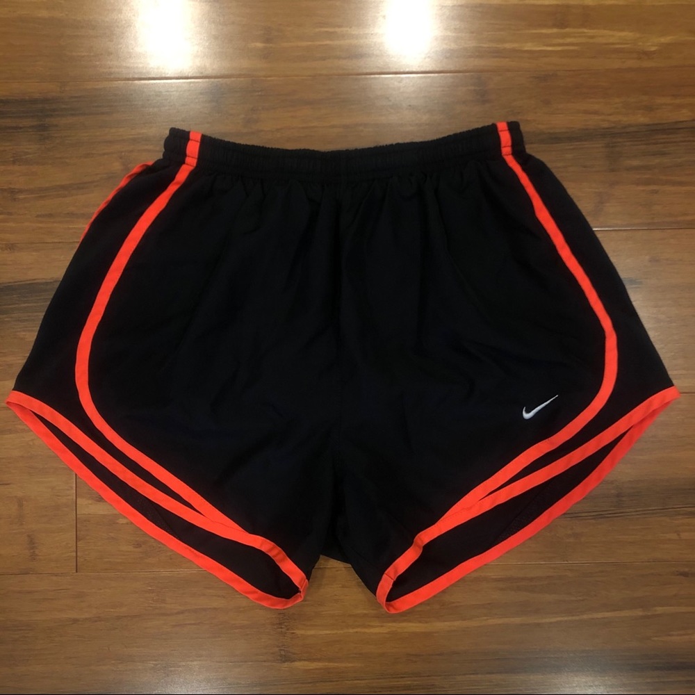 Black/Orange Nike Athletic Running Shorts